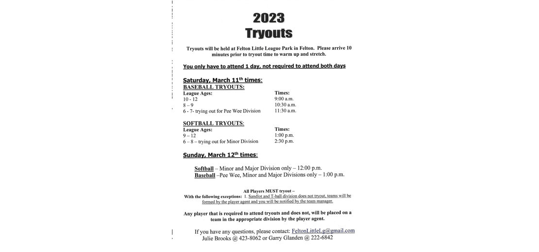 Tryouts 